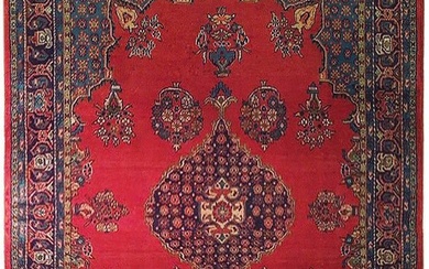 10 x 11 Red Semi-Antique Persian Sarouk Rug