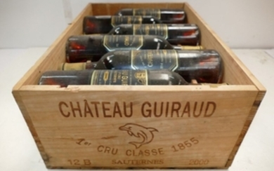 12 Btles Château Guiraud 2000 1er CC Sauternes niv…