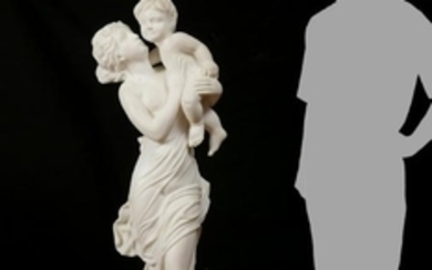NEARLY LIFE-SIZE CARRERA MARBLE SCULPTURE