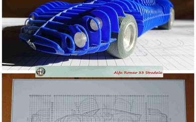 1:10 scale model and drawing. - Alfa Romeo - 33 STRADALE - 2023