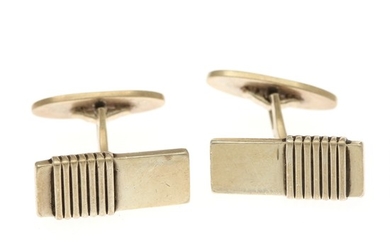 Georg Jensen: A pair of sterling silver cufflinks. Design no. 80. Georg Jensen after 1945.