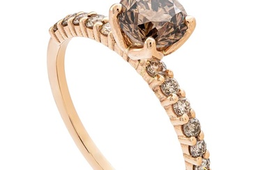 1.26 tcw SI1 Diamond Ring - 14 kt. Pink gold - Ring - 1.01 ct Diamond - 0.25 ct Diamonds - No Reserve Price