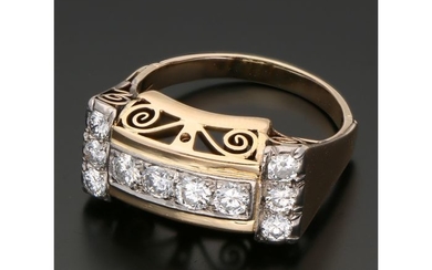 14 kt. Bicolour, Gold - Ring - 0.84 ct Diamond