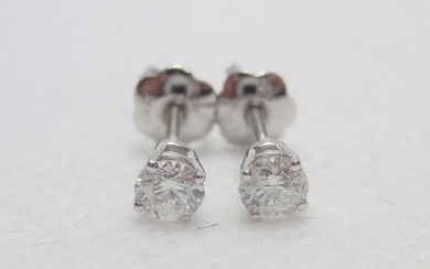 14 kt. White gold - Earrings - 0.25 ct Diamond