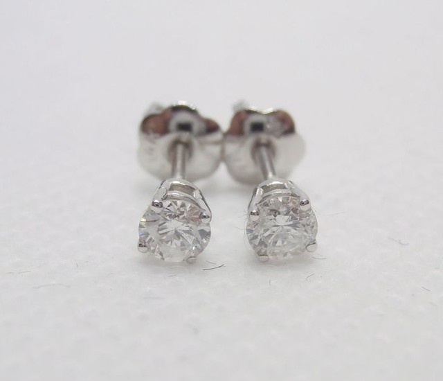 14 kt. White gold - Earrings - 0.25 ct Diamond