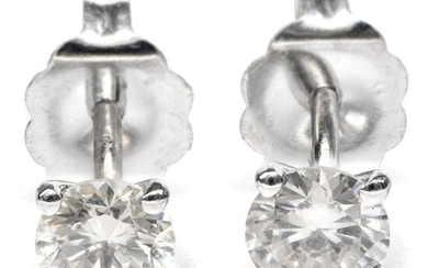 14 kt. White gold - Earrings - 0.62 ct Diamonds - No Reserve Price