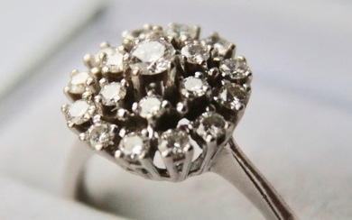 14 kt. White gold - Ring - 1.00 ct Brilliant cut Diamonds G/VVS1 - Diamonds