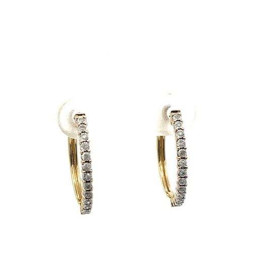 14 kt. Yellow gold - Earring, Earrings - 0.09 ct Diamond
