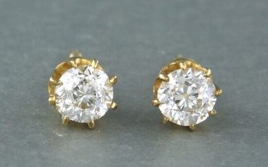 14 kt. Yellow gold - Earrings - 0.76 ct Diamond