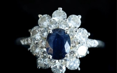14K WG Kurt Wayne Sapphire & Diamond Ring