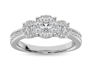 14K White Gold 1 Ct.Tw.Diamond Fashion Ring
