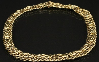 14K Y/G 18" MULTI-LINKED CHAIN NECKLACE; 34.5 GR TW