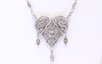 14KT Art Deco Diamond Necklace Design