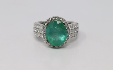 14Kt Emerald & Diamond Ring