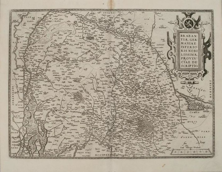 1579 Ortelius map of Parts of Belgium and Holland