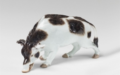 A Meissen porcelain model of a wild boar