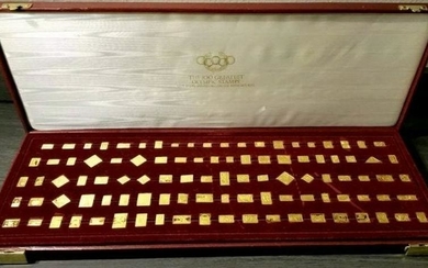 100 GREATEST OLYMPIC STAMPS 24KT GOLD OVER STERLING SIL