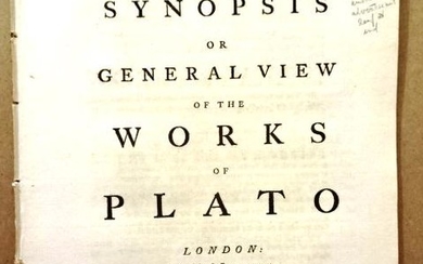 1759 Synopsis or View Works of Plato