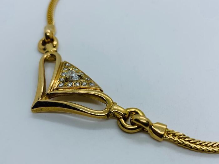 18 kt. Gold - Necklace, Necklace with pendant, Pendant - 0.27 ct Diamond - Diamonds