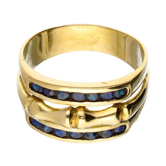 18 kt. Gold, Yellow gold - Ring - 0.02 ct Sapphire