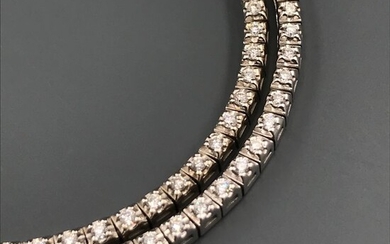 18 kt. White gold - Necklace - 2.30 ct Diamond