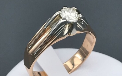 18 kt. White gold, Yellow gold - Ring - 0.60 ct Diamond