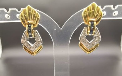 18 kt. Yellow gold - Earrings - 1.00 ct Mixed