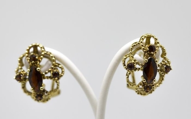 18 kt. Yellow gold - Earrings - 1.16 ct Amethyst