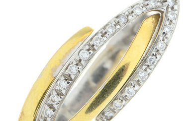 18ct bi-colour gold diamond openwork ring
