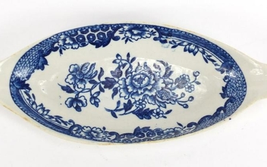 18th century Liverpool blue and white spoon tray