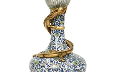 18th/19th Cent. Chinese Cloisonne Garlic Mouth Dragon