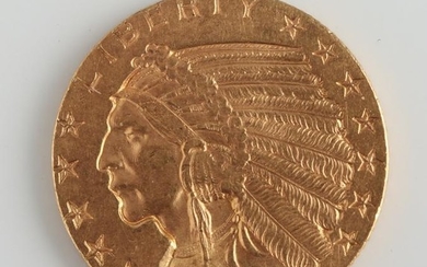 1909 Indian Head $5 Half Eagle Gold Coin