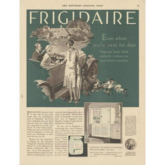 1927 Frigidaire Saturday Evening Post Advertisement