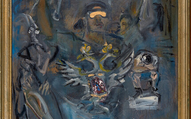 Конышева Натта Ивановна (р.1935) В троллейбусе. 2010 г. Оргалит, масло, 39×29 см.