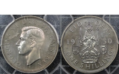 1950 Proof shilling, PCGS PR65, George VI. Scottish reverse....
