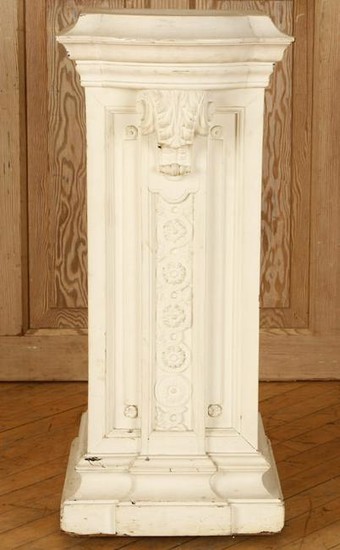 19TH C. FRENCH PAINTED CARBED WOOD PEDESTAL