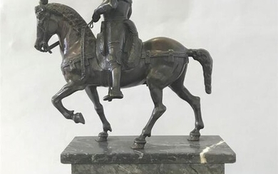 19thc Continental Bronze Warrior on Horseback