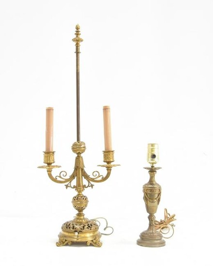 (2) BRONZE TABLE LAMPS