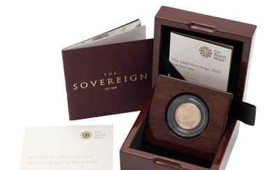 2020 Queen Elizabeth II gold proof Half Sovereign from The R...