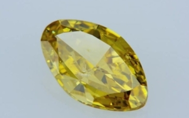 1 pcs Diamond - 0.54 ct - Marquise - fancy deep yellow