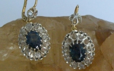 18 kt. Silver - Earrings Sapphire