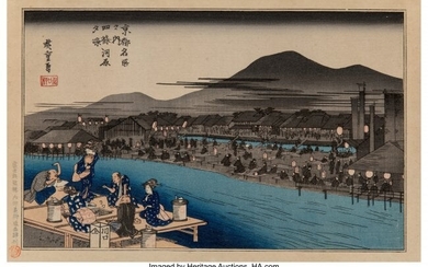 28055: Utagawa Hiroshige I (Japanese, 1797-1858) Enjoyi