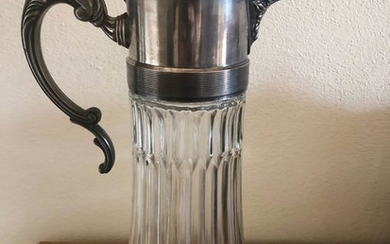 Bottle, pitcher (1) - Crystal, Silverplate