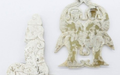2pc Chinese Tang Dynasty Jade Pendants