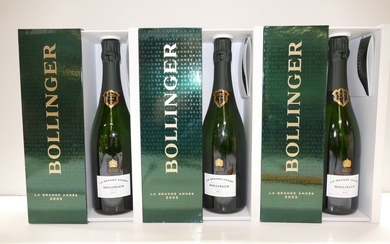 3 Btles Champagne Bollinger Grande Année 2005 in...