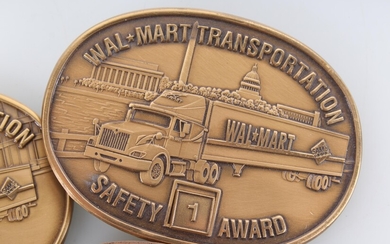 3 Walmart Transportation Safety Award Belt Buckles Lot of Three