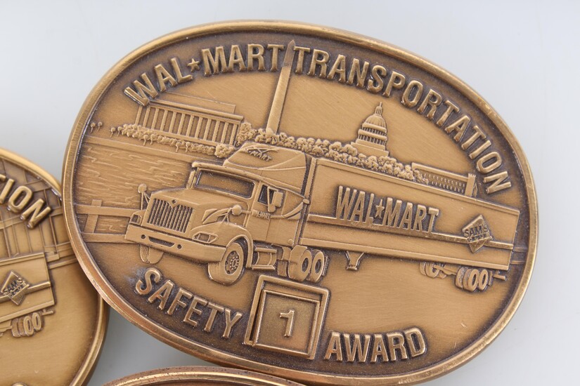 3 Walmart Transportation Safety Award Belt Buckles Lot of Three
