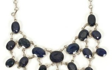 366CT SAPPHIRE, STERLING SILVER, NECKLACE