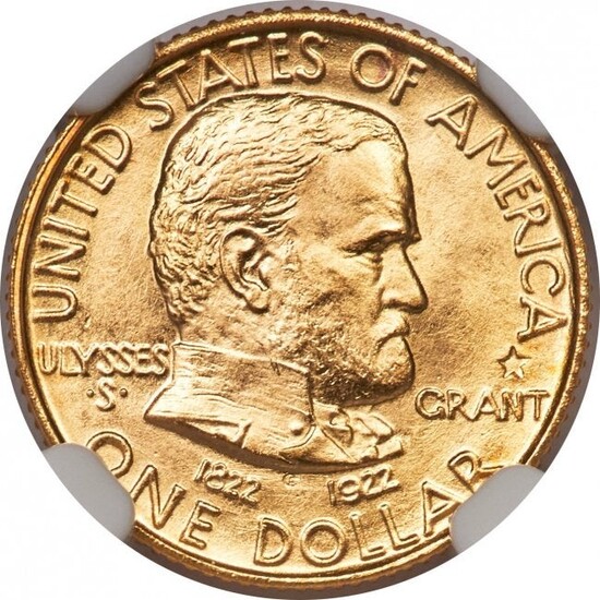 3755: 1922 G$1 Grant Gold Dollar, With Star, MS68 NGC.