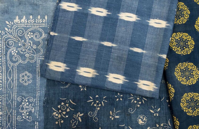Fabric. A collection of French Ikat material, late 18th/early 19th century